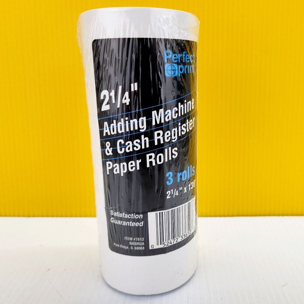3-Pack PERFECT PRINT Adding Machine Paper Rolls ~ 2 1/4" x 130' ~ NEW Sealed
